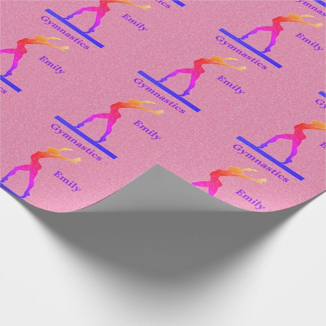 Papier Cadeau Gymnastique filles rose étincelle (Coin)