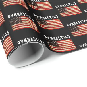 Papier Cadeau Gymnastique Grunge American USA