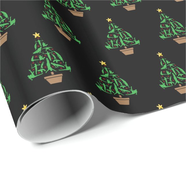 Papier Cadeau Gymnastique masculine Arbre de Noël (Coin rond)