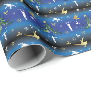 Papier Cadeau Gymnastique masculine Snowflake sapin de Noël