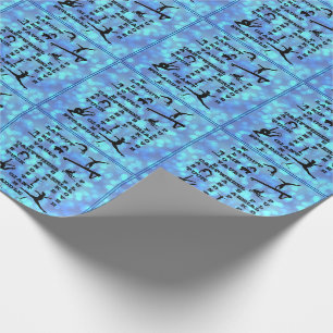 Papier Cadeau Gymnastique Mots-croisés Compétences Bleu