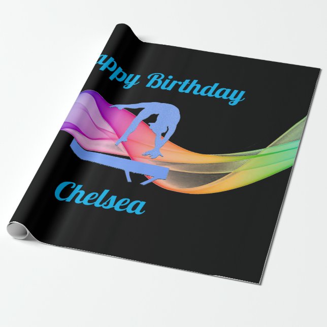 Papier Cadeau Gymnastique Papier d'enveloppement d'anniversaire (Déroulé)