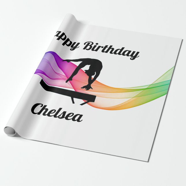 Papier Cadeau Gymnastique Papier d'enveloppement d'anniversaire (Déroulé)
