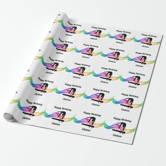 Papier Cadeau Gymnastique Papier d'enveloppement d'anniversaire (Déroulé)