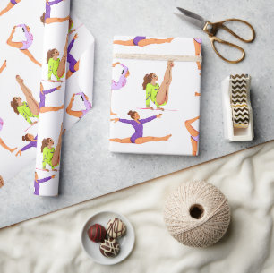 Papier Cadeau Gymnastique saut Cartwheel fête d'anniversaire Gif