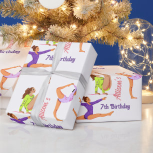 Papier Cadeau Gymnastique saut Cartwheel fête d'anniversaire Gif