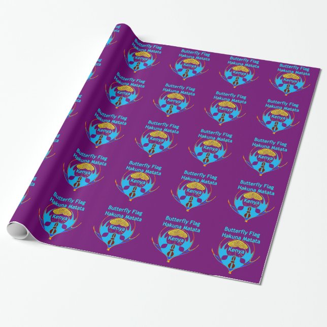 Papier Cadeau "Hakuna Matata Kenya" Papillon Art Imprimer/Graphi (Déroulé)