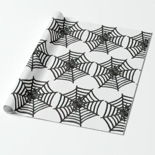 Papier Cadeau HALLOWEB DE L'ESPRIT NOIR ET BLANC papier à envelo