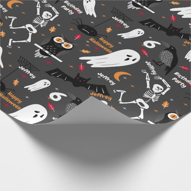 Papier Cadeau Halloween Anniversaire de enfant Personnaliser 4 N (Coin)