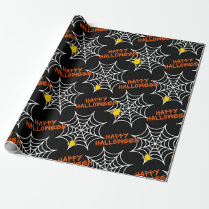 Papier Cadeau Halloween Black Spider Web