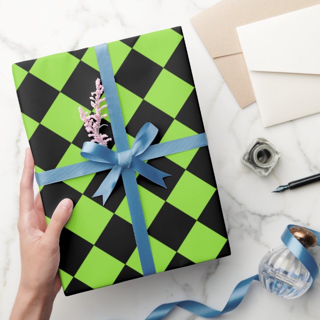 Papier Cadeau Halloween Cochet vert noir Anniversaire Texte pers (Cadeaux)