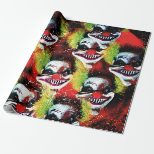Papier Cadeau halloween déplaisant méchant horreur clown collage
