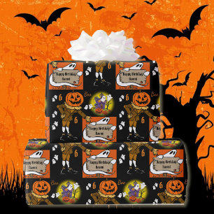 Papier Cadeau Halloween Enfants Nom de l'anniversaire de l'enfan