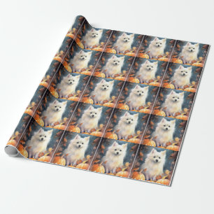 Papier Cadeau Halloween Eskimo Américain Avec Citrouilles Épouva