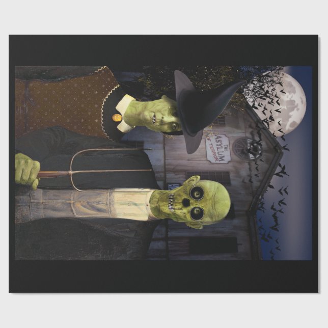 Papier Cadeau Halloween gothique américain (Plat)
