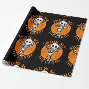 Papier Cadeau Halloween Me Montrez-Moi Le Squelette Candy