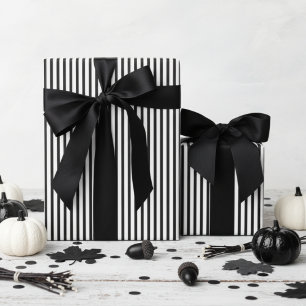 Papier Cadeau Halloween rayure noir et blanc
