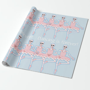 Papier Cadeau halloween squelette ballerines dans un emballage c
