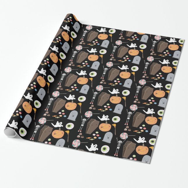 Papier Cadeau Halloween Trick ou Treat (Déroulé)