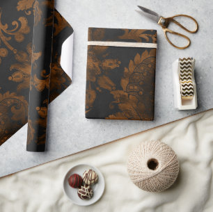Papier Cadeau Halloween Vintage Damask