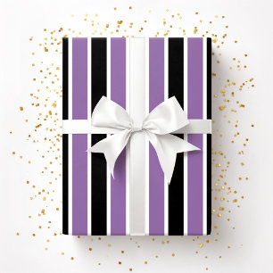 Papier Cadeau Halloween Violet Noir Rayures
