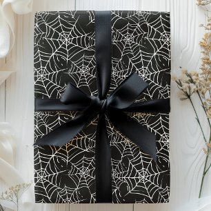 Papier Cadeau Halloween Web Black and White Spider