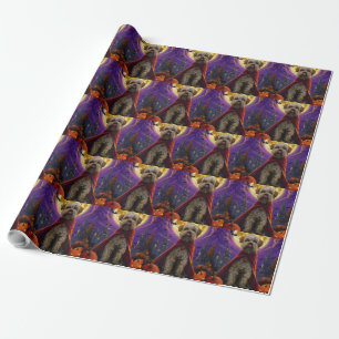 Papier Cadeau Halloween Wheaten Terrier Vampire Citrouilles effr