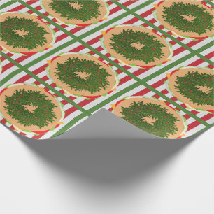 Papier Cadeau Hamburger cheeseburger saint couronne rouge vert