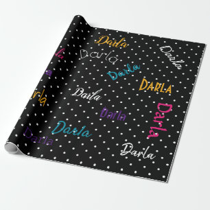 Papier Cadeau HAMbWG Pointe Polka personnalisée Noir