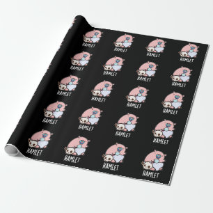 Papier Cadeau Hamlet Funny Shakepear Baby Pig Pun Dark BG
