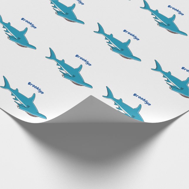 Papier Cadeau Hammerhead shark cartoon illustration (Coin)