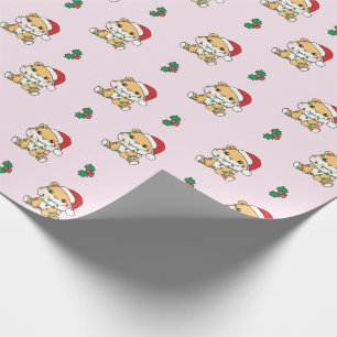 Papier Cadeau Hamster Christmas Winter Animaux de vacances Hamst
