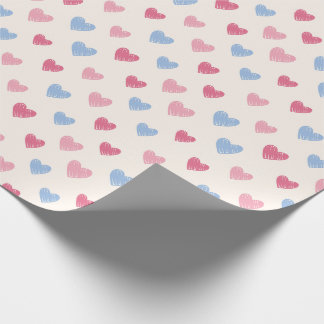 Papier Cadeau Hand Drawn Heart Doodle Pattern
