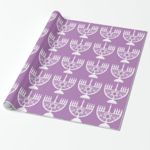 Papier Cadeau Hannukkah Menorah et Star