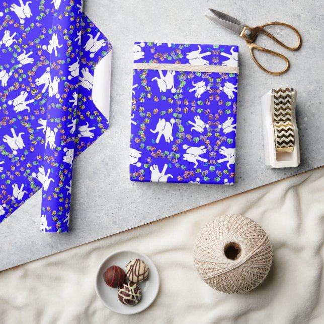 Papier cadeau Hanoukka à l'éléphant blanc mignon (Artisanat)