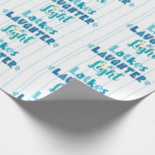 Papier Cadeau Hanoukka Latkes Rire Lumière Typographie moderne