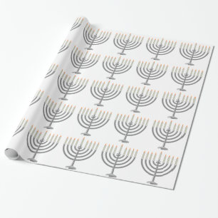 Papier Cadeau Hanoukka menorah