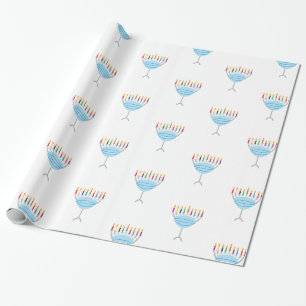 Papier Cadeau Hanoukka Menorah avec masque facial