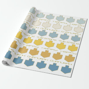 Papier Cadeau Hanoukka Personnaliser le Cadeau "Dreidel Palette"