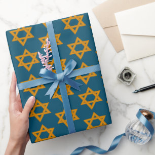 Papier Cadeau HANOUKKA STAR OF DAVID Jewish Holiday Bar Mitzvah