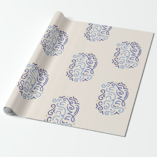 Papier Cadeau Hanukah Sameach Vacances Hébreu papier enveloppant