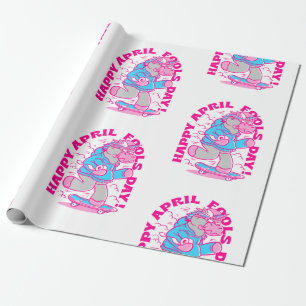 Papier Cadeau happy April Fools Day licorne drôle