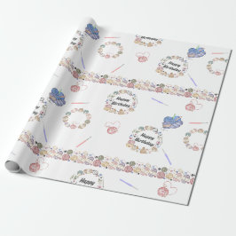 Papier Cadeau Happy Birthday Crochet Wrapping Paper
