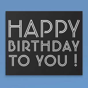 Papier Cadeau "Happy Birthday To You!" Black & White