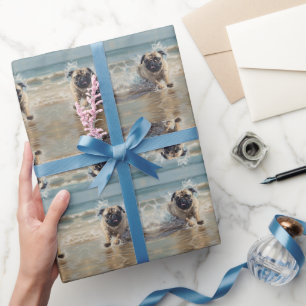 Papier Cadeau Happy Carlin at the Beach personnalisable