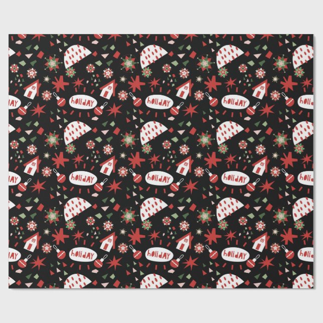 Papier Cadeau Happy Christmas X-mas Gift wrap (Plat)