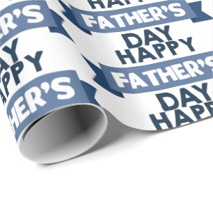 Papier Cadeau Happy Fête des pères mot art fête envelopper
