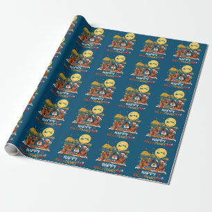 Papier Cadeau Happy Hallothanksmas Halloween Thanksgiv