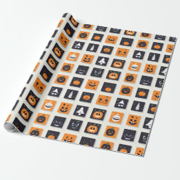 Papier Cadeau Happy Halloween Emoji for Kids