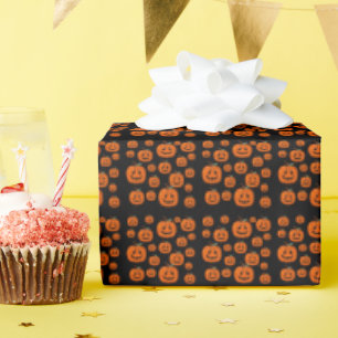 Papier Cadeau Happy Halloween Jack-o'-lantern Illustration Art